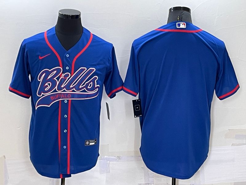 Men Buffalo Bills Blank Blue Nike Co branded NFL Jersey->buffalo bills->NFL Jersey
